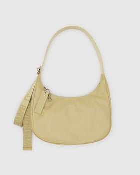 Medium Recycled Leather Crescent Bag